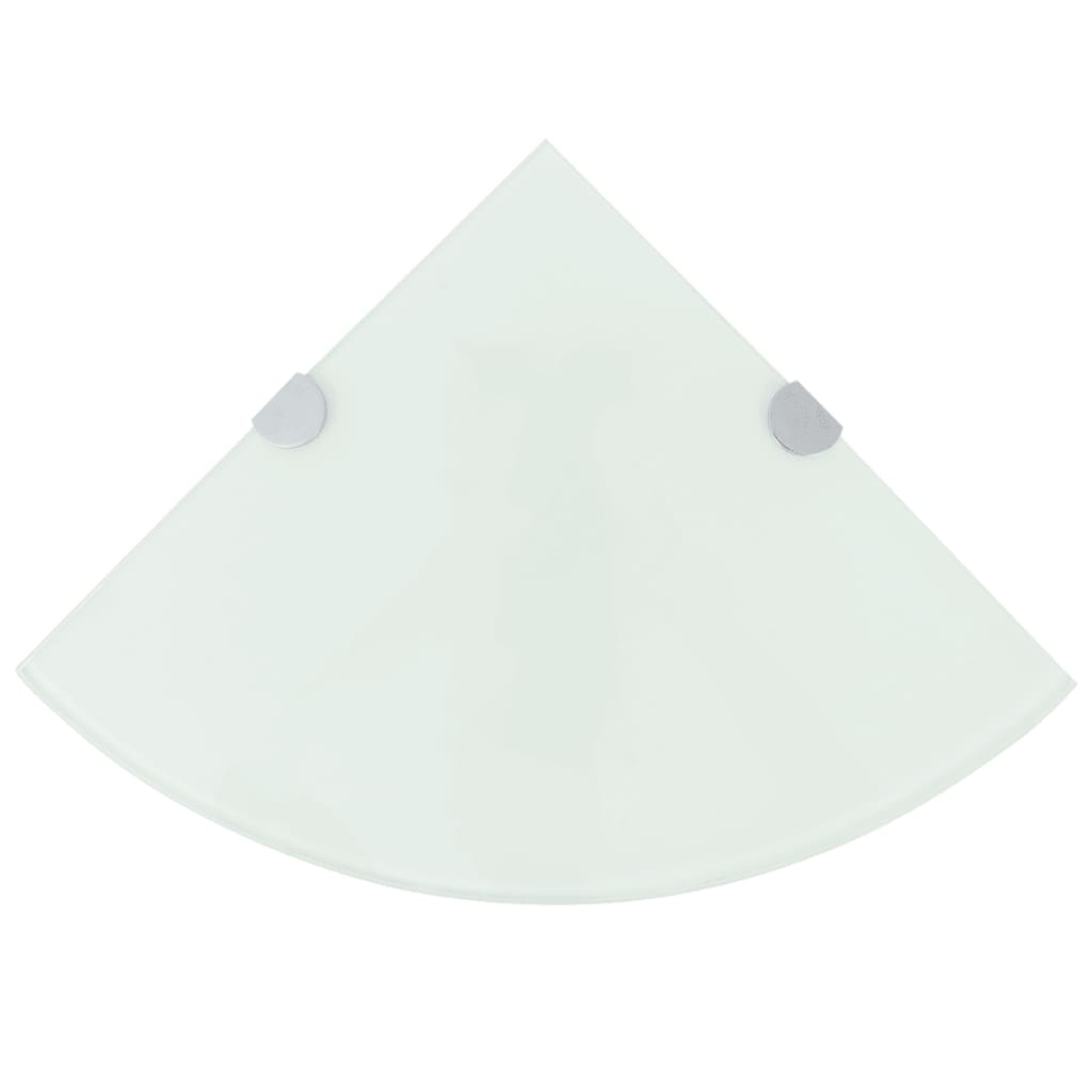 VXL8718475527381_a_en_hd_1.jpg vidaXL Rohová polička s chrómovanou podperou, sklenená, biela, 35x35 cm – Obrázok 1