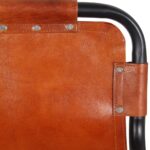 vidaXL Barové stoličky 2 ks, pravá koža – Obrázok 4