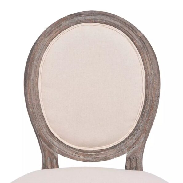 vidaXL Jedálenské stoličky 6 ks, krémové, látka – Obrázok 5