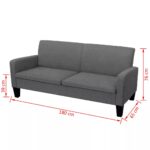 vidaXL Trojmiestna pohovka 180x65x76 cm tmavosivá – Obrázok 4