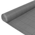 vidaXL Obojstranný záhradný plot, PVC 90x300 cm, sivý – Obrázok 4