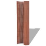 vidaXL Obojstranný záhradný plot, PVC 90x500 cm, hnedý – Obrázok 2