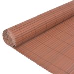 vidaXL Obojstranný záhradný plot, PVC 90x500 cm, hnedý – Obrázok 4