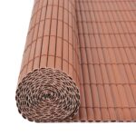 vidaXL Obojstranný záhradný plot, PVC 90x500 cm, hnedý – Obrázok 5