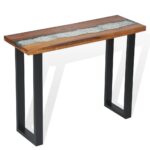 vidaXL Konzolový stolík, teakové drevo, 100x35x75 cm – Obrázok 8