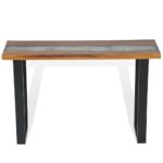 vidaXL Konzolový stolík, teakové drevo, 100x35x75 cm – Obrázok 9