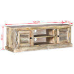 vidaXL TV stolík, masívne mangovníkové drevo – Obrázok 12