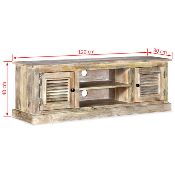 vidaXL TV stolík, masívne mangovníkové drevo – Obrázok 12