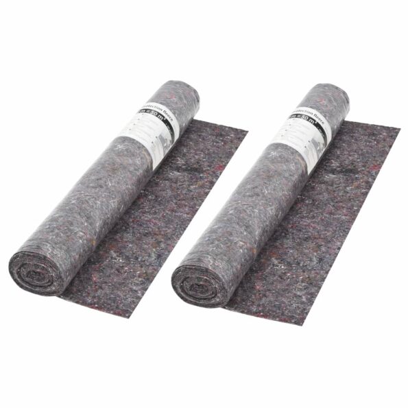 vidaXL Ochranný koberec, fleece, 2 ks, 50 m, 180 g/m², sivý – Obrázok 2