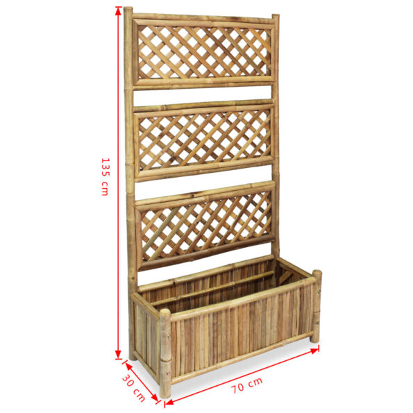vidaXL Vyvýšený záhradný záhon s mriežkou, bambus 70 cm – Obrázok 7