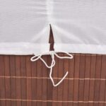 vidaXL Bambusový kôš na bielizeň, obdĺžnikový, hnedý – Obrázok 3