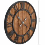 vidaXL Vintage nástenné hodiny s pohonom Quartz drevo a kov 60 cm XXL – Obrázok 6