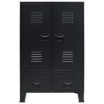 vidaXL Šatník, kov, industriálny štýl 67x35x107 cm, čierny – Obrázok 2