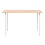 vidaXL Jedálenský stôl 120x60x73 cm, dubová a biela farba – Obrázok 2