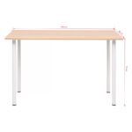 vidaXL Jedálenský stôl 120x60x73 cm, dubová a biela farba – Obrázok 5