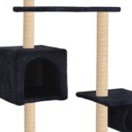 vidaXL Škrabadlo pre mačky so sisalovými stĺpikmi 260 cm, tmavomodré – Obrázok 4