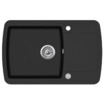 vidaXL Granitový kuchynský drez s jednou vaničkou, čierny – Obrázok 2