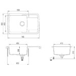 vidaXL Granitový kuchynský drez s jednou vaničkou, čierny – Obrázok 5