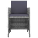 vidaXL 5-dielna vonkajšia jedálenská súprava s vankúšmi polyratan sivá – Obrázok 4