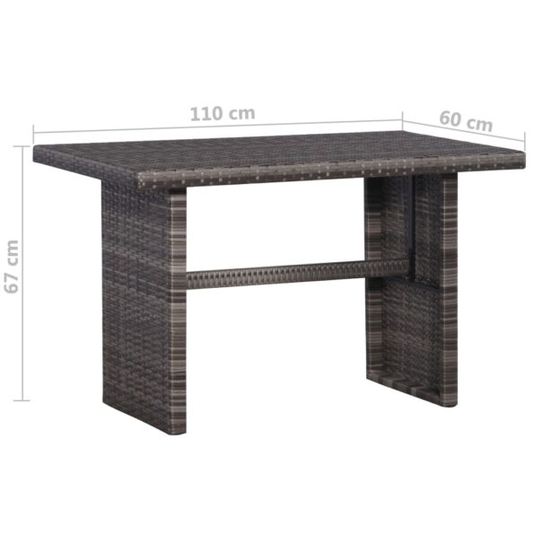 vidaXL 3-dielna bistro súprava s vankúšmi polyratanová sivá – Obrázok 7