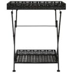 vidaXL Skladací čajový stolík čierny 58x35x72 cm kovový vintage štýl – Obrázok 2