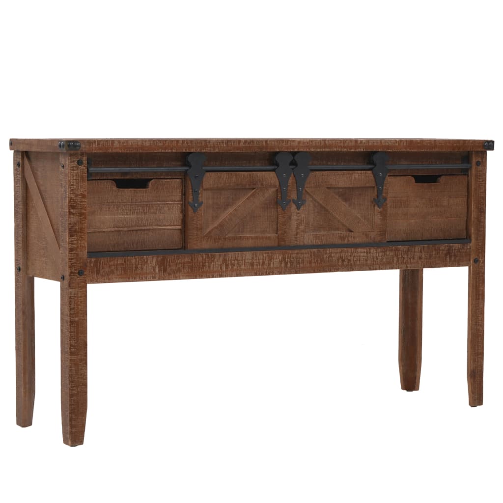 VXL8718475606314_a_en_hd_1.jpg vidaXL Konzolový stolík z jedľového dreva 131x35,5x75 cm hnedý – Obrázok 1