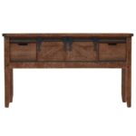 vidaXL Konzolový stolík z jedľového dreva 131x35,5x75 cm hnedý – Obrázok 2