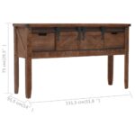vidaXL Konzolový stolík z jedľového dreva 131x35,5x75 cm hnedý – Obrázok 11
