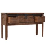vidaXL Konzolový stolík z jedľového dreva 131x35,5x75 cm hnedý – Obrázok 4