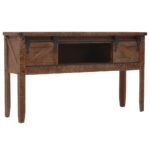 vidaXL Konzolový stolík z jedľového dreva 131x35,5x75 cm hnedý – Obrázok 5