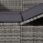 vidaXL Záhradná posteľ so strieškou sivá 205x62 cm polyratanová – Obrázok 2