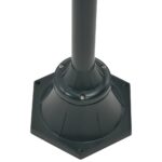 vidaXL Záhradná stĺpová lampa E27 220 cm hliník 2-lampáše tmavozelená – Obrázok 4