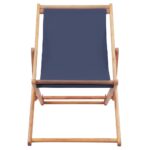vidaXL Skladacie plážové kreslo, látka a drevený rám, modré – Obrázok 3