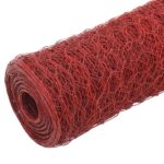 vidaXL Drôtené pletivo, oceľ potiahnutá PVC 25x1,2 m, červené – Obrázok 2