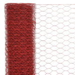 vidaXL Drôtené pletivo, oceľ potiahnutá PVC 25x1,2 m, červené – Obrázok 3