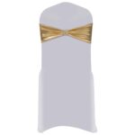 vidaXL Elastické stuhy na stoličku s diamantovou sponou 25 ks zlaté – Obrázok 3