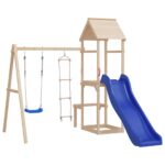 vidaXL Sedadlo hojdačky s lanovým rebríkom modré 37x15 cm PE – Obrázok 2