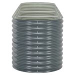 vidaXL Vyvýšený záhradný záhon 320x80x81 cm, pozinkovaná oceľ, sivý – Obrázok 5