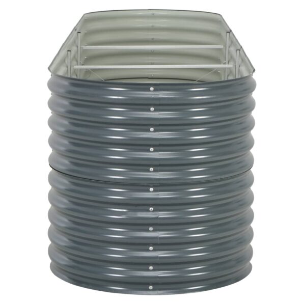 vidaXL Vyvýšený záhradný záhon 320x80x81 cm, pozinkovaná oceľ, sivý – Obrázok 5