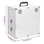 vidaXL Kufrík na make-up strieborný 37x24x40 cm hliníkový – Obrázok 9