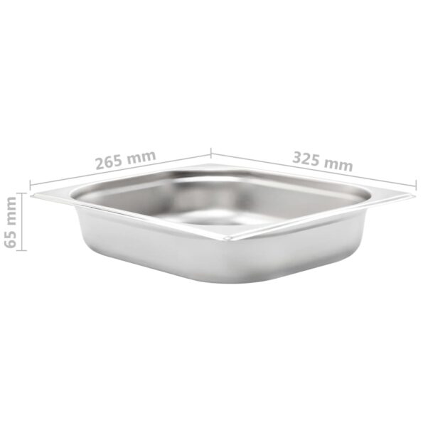 vidaXL Gastronádoby 4 ks, GN 1/2, 65 mm, nehrdzavejúca oceľ – Obrázok 8