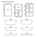 vidaXL Gastronádoby 8 ks, GN 1/6, 200 mm, nehrdzavejúca oceľ – Obrázok 9