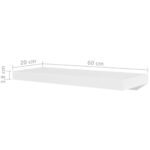 vidaXL Nástenné poličky 4 ks biele 60 cm – Obrázok 5