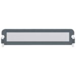 vidaXL Zábrana na detskú posteľ, sivá 180x42 cm, polyester – Obrázok 3