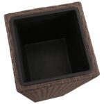 vidaXL Vyvýšené záhradné záhony 3 ks, polyratan, hnedé – Obrázok 6