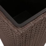 vidaXL Vyvýšené záhradné záhony 3 ks, polyratan, hnedé – Obrázok 7