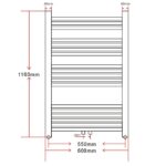 Rebríkový radiátor na centrálne vykurovanie, rovný 600x1160 mm – Obrázok 8