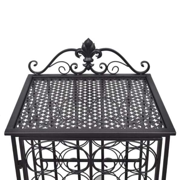 vidaXL Stojan na víno na 28 fliaš, kovový – Obrázok 5