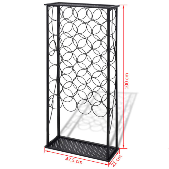vidaXL Stojan na víno na 28 fliaš, kovový – Obrázok 5