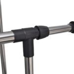 vidaXL Nastaviteľný vešiak na oblečenie 4 kolieska 2 závesné koľajnice – Obrázok 5